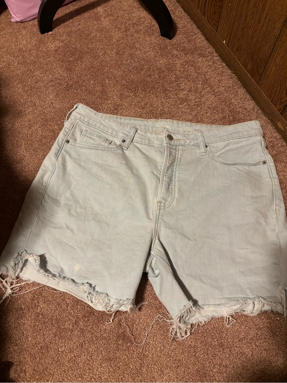 Old Navy Light Blue Frayed Hem Denim Shorts